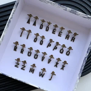Dior Metal Bee My ABCDior Earrings Aged Gold 