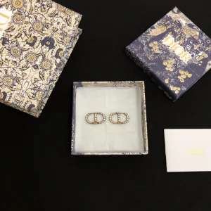 Luxury Womens Jewelry Dior 30 Montaigne Earrings with White Crystals A39PP105 AA155735