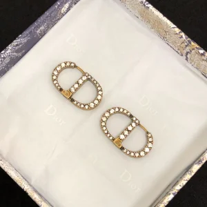 Luxury Womens Jewelry Dior 30 Montaigne Earrings with White Crystals A39PP105 AA155735