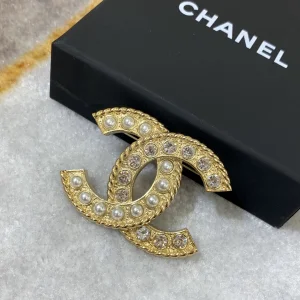 Chanel Gold CC Logo Brooch 
