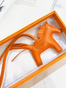 Luxury Womens Bag Charms Hermes Rodeo PM Touch Horse Charm in Orange A62PP160 AA157102