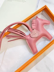 Luxury Womens Bag Charms Hermes Rodeo PM Touch Horse Charm in Pink A62PP160 AA157107