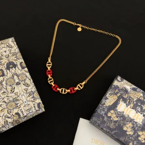 Dior CD Navy Necklace Raspberry Lacquer 