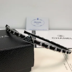 Luxury Womens Headband Prada Triangle Logo Hair Headband A152PP100 AA157575