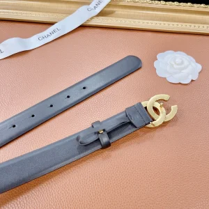 Luxury Womens Belts Chanel Gold CC Logo Leather Belt in Black 30MM A175PP240 AA159743