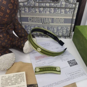 Luxury Womens Headband Gucci Green Headband A152PP110 AA159685