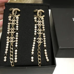 Chanel Earrings Chanel CC Crystals Tassel Earrings 