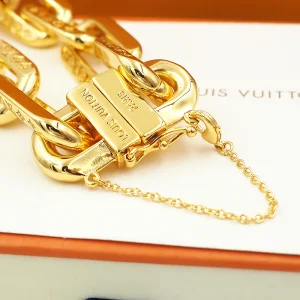 Luxury Womens Jewelry Louis Vuitton Bracelet LV Edge Gold Bracelet A152PP150 AA159698