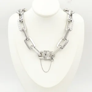 Louis Vuitton Necklace LV Edge Silver Necklace 