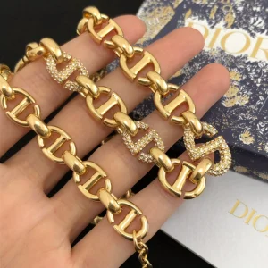 Luxury Womens Jewelry Dior Necklace Dior CD Navy Link Necklace A39PP210 AA159884