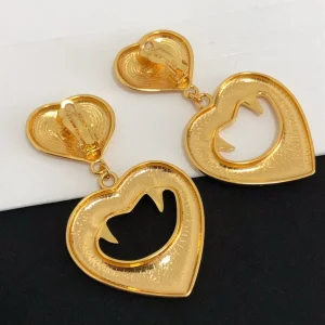 Luxury Womens Jewelry Saint Laurent YSL Gold Love Heart Earring A39PP150 AA159890
