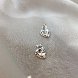 Luxury Womens Jewelry Gucci Earring Gucci Silver Heart Earrings A152PP160 AA160610