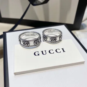 Luxury Womens Jewelry Gucci Ring Gucci Thin Silver Double G Ring A152PP240 AA160614