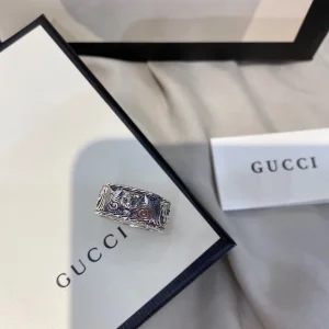 Luxury Womens Jewelry Gucci Ring Gucci Thin Silver Feline Head Ring A152PP240 AA160613
