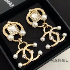 Chanel Earrings Chanel Gold CC and Pearls Earrings 