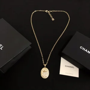 Chanel Necklace Chanel Gold Tag Pendant Necklace 