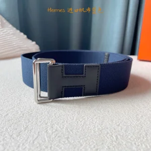 Luxury Mens Belt Hermes Nomade Knotted Style Belt in Blue 40MM A175PP240 AA161403