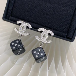 Chanel Earrings Chanel Crystal CC Dice Earrings 