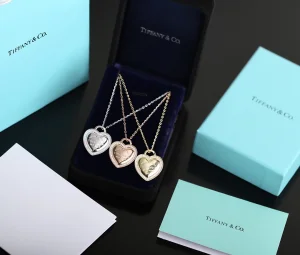 Luxury Womens Jewelry Tiffany Rectangular and Round Heart Necklace A205PP260 AA161481