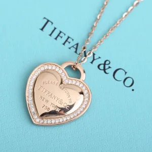 Luxury Womens Jewelry Tiffany Rectangular and Round Heart Necklace A205PP260 AA161481