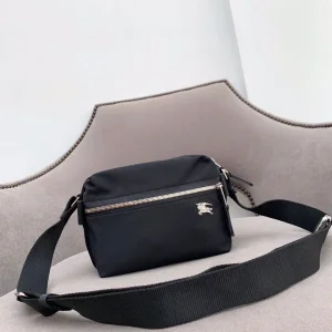 Burberry Black Cotton Nylon Crossbody Bag