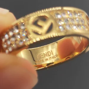 Luxury Womens Jewelry Fendi F IS Fendi Crystals Ring A152PP110 AA163255
