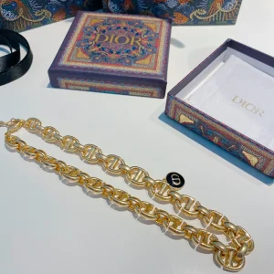 Luxury Womens Jewelry Dior CD Navy Gold Line Necklace A152PP180 AA164413