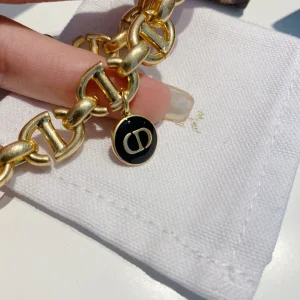 Luxury Womens Jewelry Dior CD Navy Gold Line Necklace A152PP180 AA164413