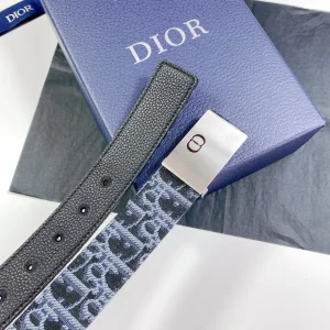 Luxury Mens Belts Dior Mens Blue Dior Oblique Belts 34MM A191PP240 AA164490