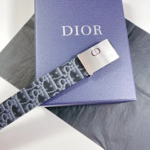 Luxury Mens Belts Dior Mens Blue Dior Oblique Belts 34MM A191PP240 AA164490
