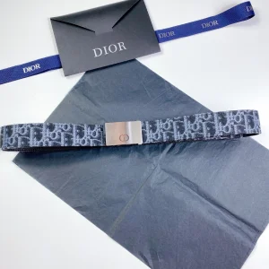 Luxury Mens Belts Dior Mens Blue Dior Oblique Belts 34MM A191PP240 AA164490