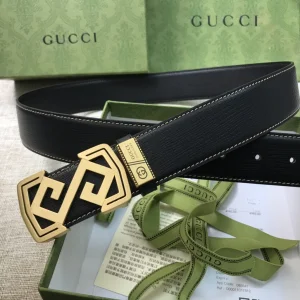 Luxury Mens Belts Gucci Mens Black Leather Belts 38MM A191PP240 AA164496