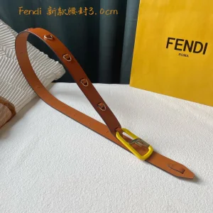 Luxury Womens Belts Fendi F Logo Leather Belt in Tan 30MM A175PP240 AA165820