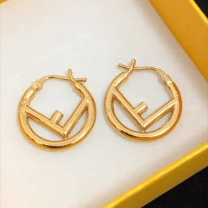 Luxury Womens Jewelry Fendi Earring Fendi F IS Hoop Earrings A39PP120 AA169151