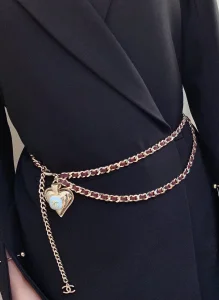 Luxury Womens Belts Chanel Leather Chain Pendant Heart Belt A205PP350 AA169770