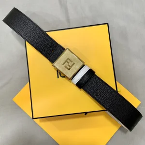 Luxury Womens Belts Fendi Square FF Buckle Calf Leather Belt 40MM A175PP240 AA170336