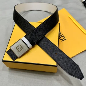 Luxury Womens Belts Fendi Square FF Buckle Calf Leather Belt 40MM A175PP240 AA170337