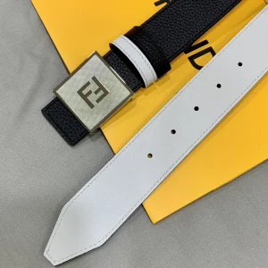 Luxury Womens Belts Fendi Square FF Buckle Calf Leather Belt 40MM A175PP240 AA170337