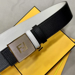 Luxury Womens Belts Fendi Square FF Buckle Calf Leather Belt 40MM A175PP240 AA170337