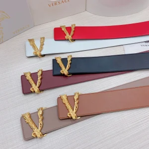 Luxury Womens Belts Versace Virtus Waist Calf Leather Belt 70MM A175PP340 AA170335