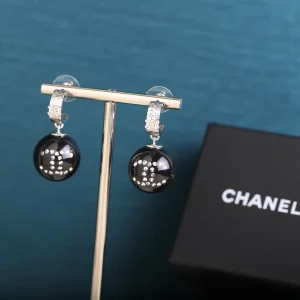 Luxury Womens Jewelry Chanel Earring Chanel CC Black Ball Earrings A152PP150 AA170256