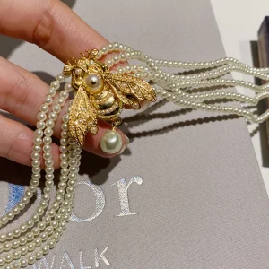Luxury Womens Jewelry Dior Necklace Dior Bee Pearls Necklace A152PP280 AA170260
