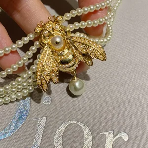 Luxury Womens Jewelry Dior Necklace Dior Bee Pearls Necklace A152PP280 AA170260
