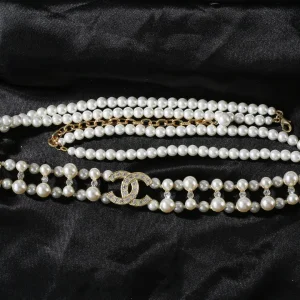 Luxury Womens Belt Chanel Belt Chanel Crystals CC Pearls Necklace A152PP280 AA171226