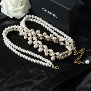 Luxury Womens Belt Chanel Belt Chanel Crystals CC Pearls Necklace A152PP280 AA171226