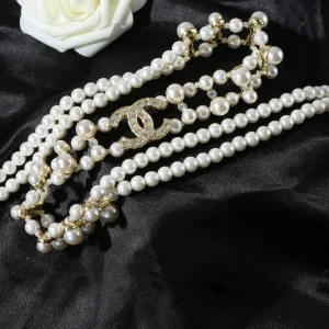 Luxury Womens Belt Chanel Belt Chanel Crystals CC Pearls Necklace A152PP280 AA171226