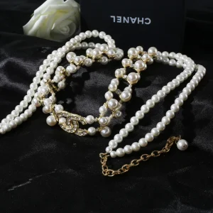 Luxury Womens Belt Chanel Belt Chanel Crystals CC Pearls Necklace A152PP280 AA171226