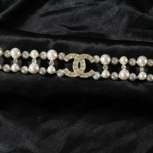 Luxury Womens Belt Chanel Belt Chanel Crystals CC Pearls Necklace A152PP280 AA171226