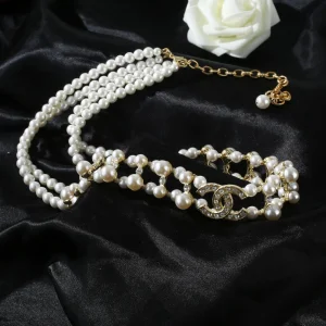Luxury Womens Belt Chanel Belt Chanel Crystals CC Pearls Necklace A152PP280 AA171226