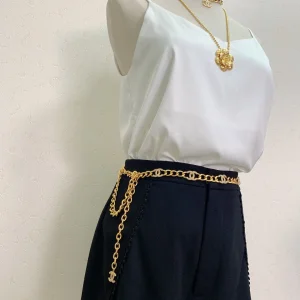 Luxury Womens Belt Chanel Belt Chanel Gold CC Chain Belt A152PP280 AA171229
